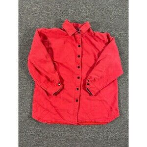 VTG 90's Metropolitan Women's Sz L Flannel Shirt Skacket Jacket Fleece Lined